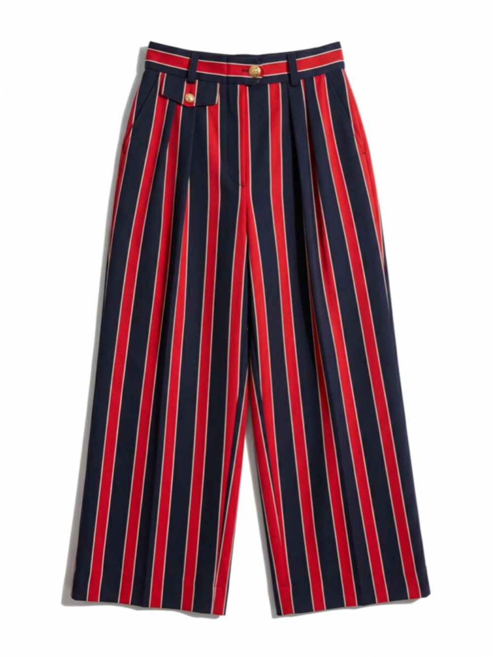 ESCADA by MARGARETHA LEY Pants Women Size 34 XS Blue Red Wool Vintage Trouser